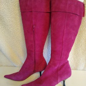 Magenta suede 6.5 M knee high boots
